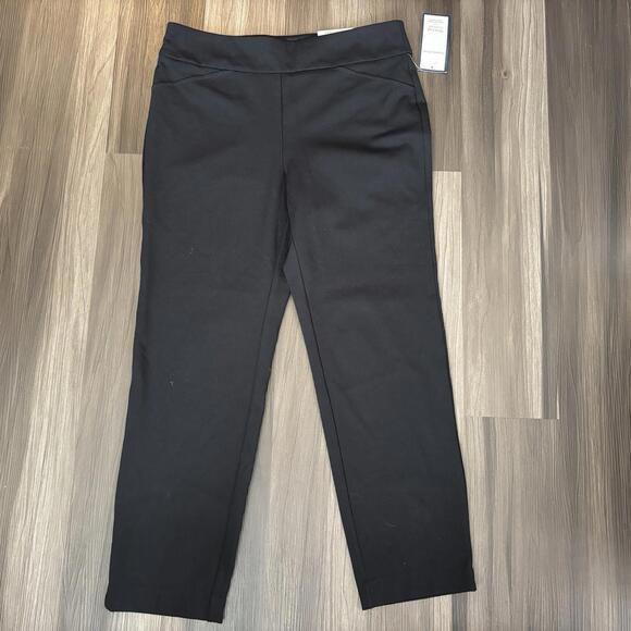 Charter Club Cambridge Ponte Women’s Dress Pants Black Size 12 Short Tummy Slim - Picture 1 of 8